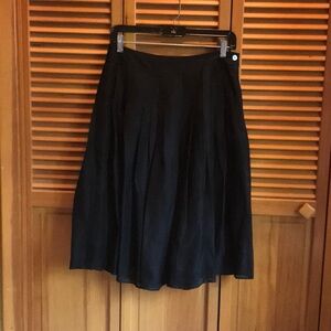 Banana Republic Silk/Linen Black Midi Skirt